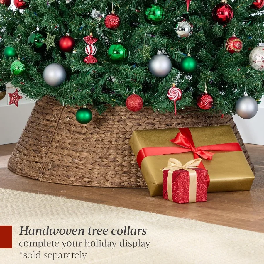 شجرة عيد الميلاد الاصطناعية بطول 4.5 قدم، ديكور عطلة شجرة التنوب الواقعية غير المضاءة مع فروع كثيفة، قاعدة معدنية سهلة التجميع