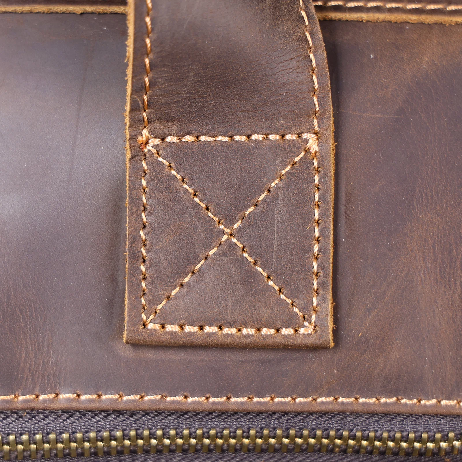 S.WORKER Vintage Vollnarbiges Rindsleder Reisetasche Große Kapazität Handgepäck Echtleder Weekender-Tasche – Detail 14