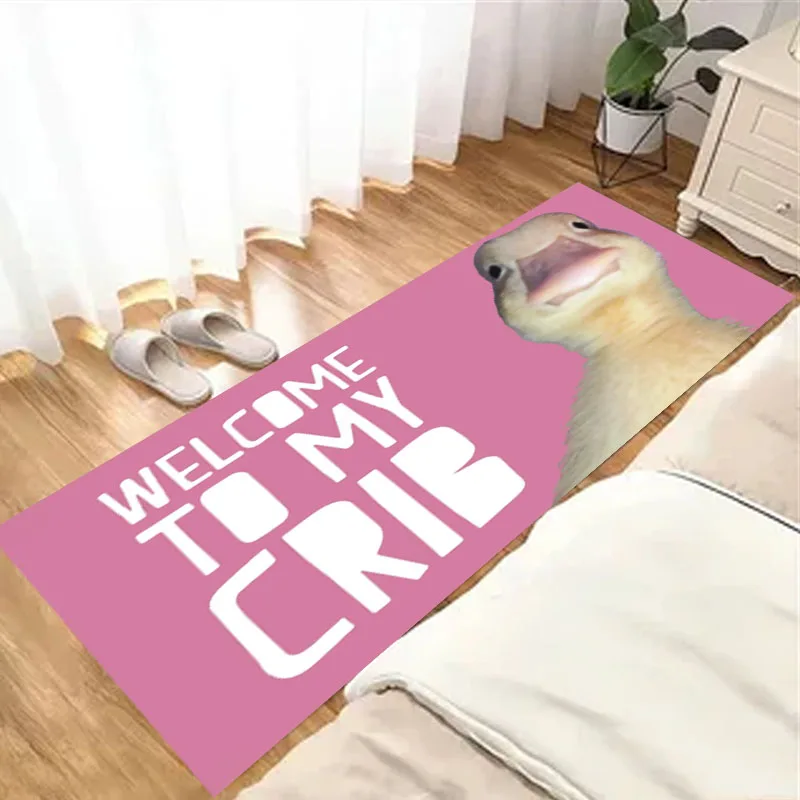 

WELCOME TO MY CRIB Duck Carpet Entrance Door Floor Mat Bedroom Floor Mats Anti Slip Mat Home Kitchen Living Room Hallway Decor