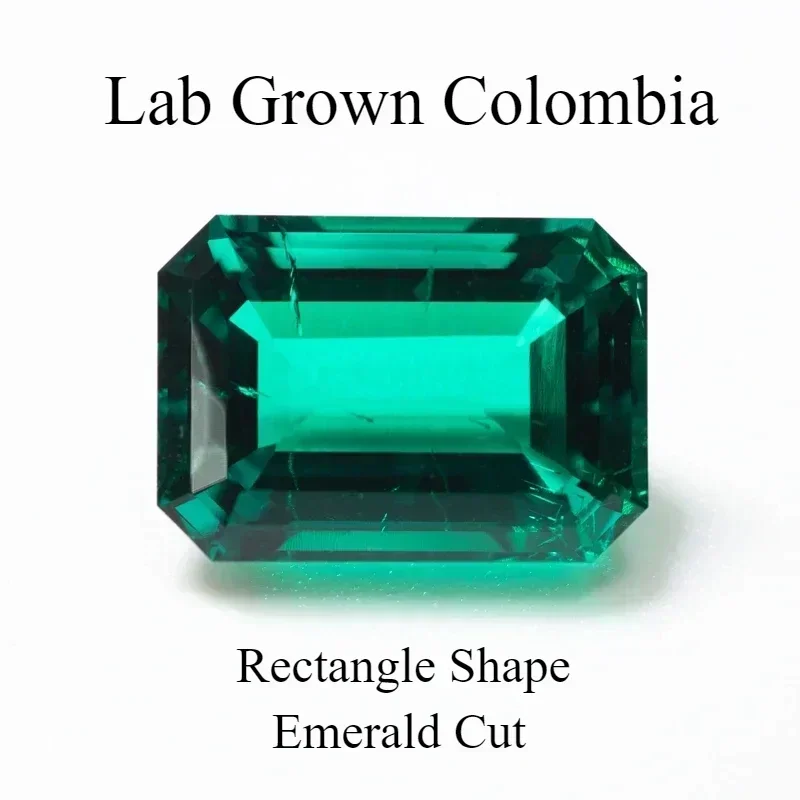 

Lab Grown Emerald Rectangle Shape Hydrothermal Colombia for Jewelry Making Materials Selectable With AGL Certificate