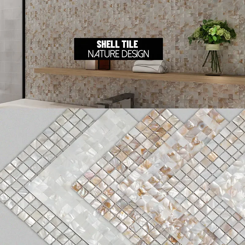 shell mosaic mother of pearl natural  kitchen backsplash wallpaper tile bathroom background shower decorative wall tiles sheet - view 4
