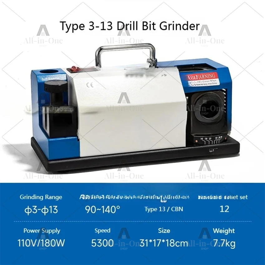 Drill Grinder Automatic Small Knife Drill Special Tool Grinder 90-140° Angle 3-13MM Twist Drill Desktop