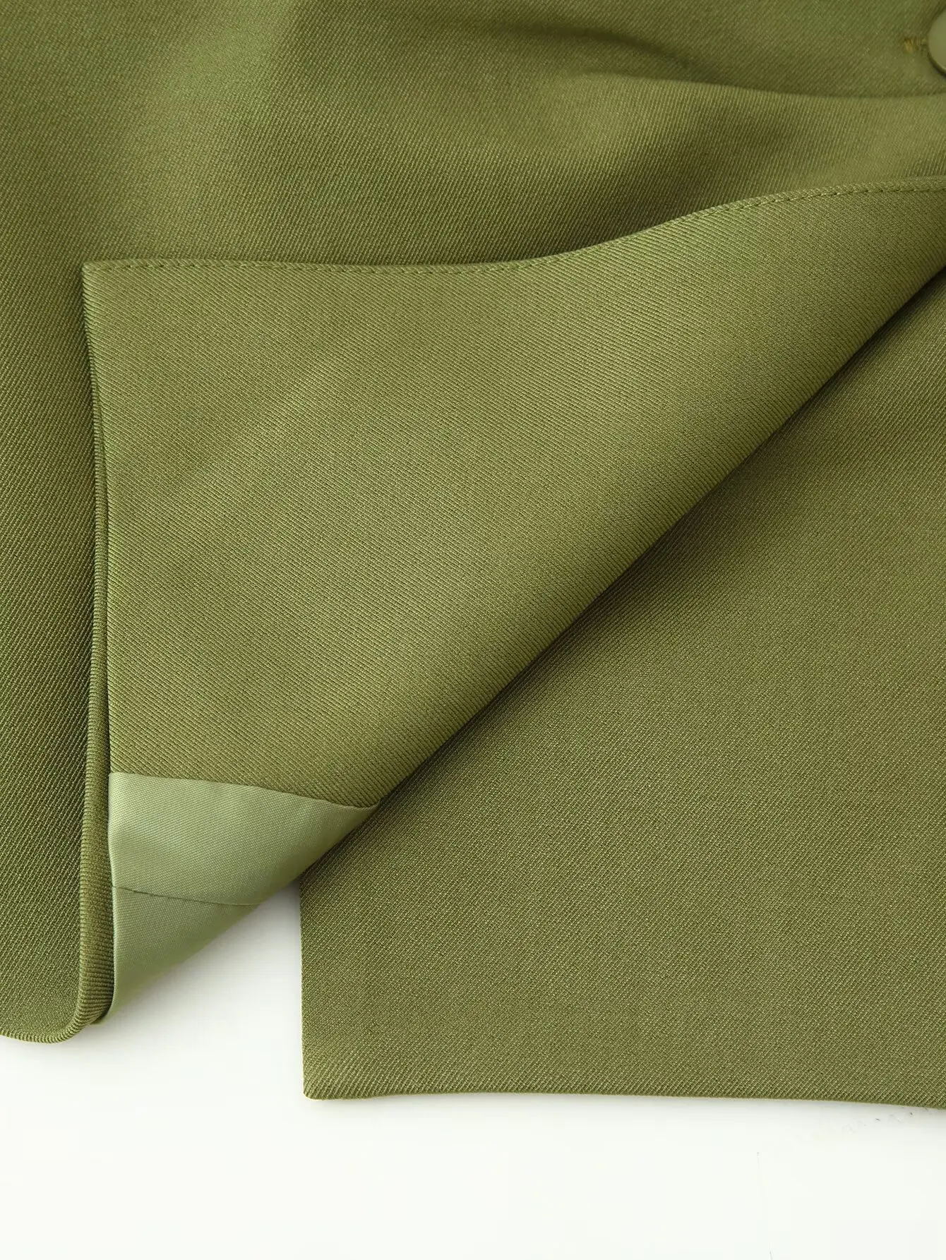 Suninheart Olive Green Asymmetric Blazer & Pants Set – Women's Ruched Waist Suit Two Piece Office Lady Autumn Fashion