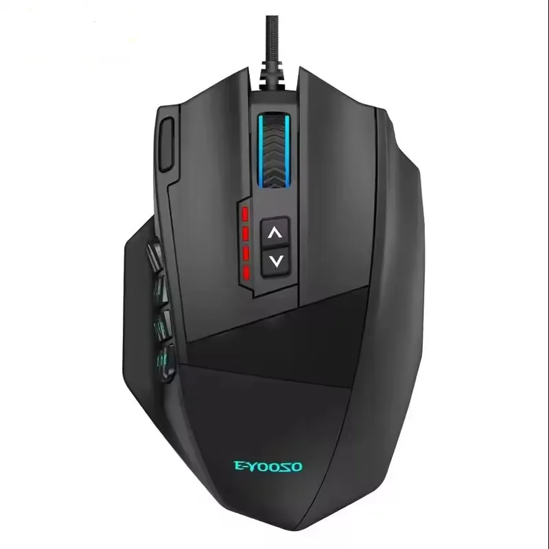 HUOJI E-YOOSO X39 Wired Gaming Mouse 16400 DPI PAW3327 12 Side Buttons RGB Backlit 19 Keys Programmable MMO Mouse for PC Laptop