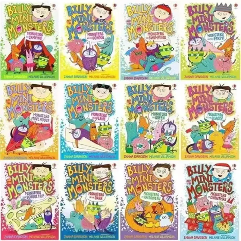 Libros en inglés de Billy y The Mini Monsters Story para niños, Libros de lectura, Educación Temprana, Usborne, 12 volúmenes
