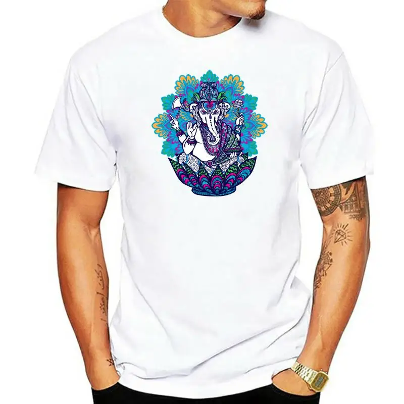 Ganesha Coloured Mandala Art MENS T SHIRT HINDU INDIA GANESH GOD IDOL High Quality Tee Tshirt