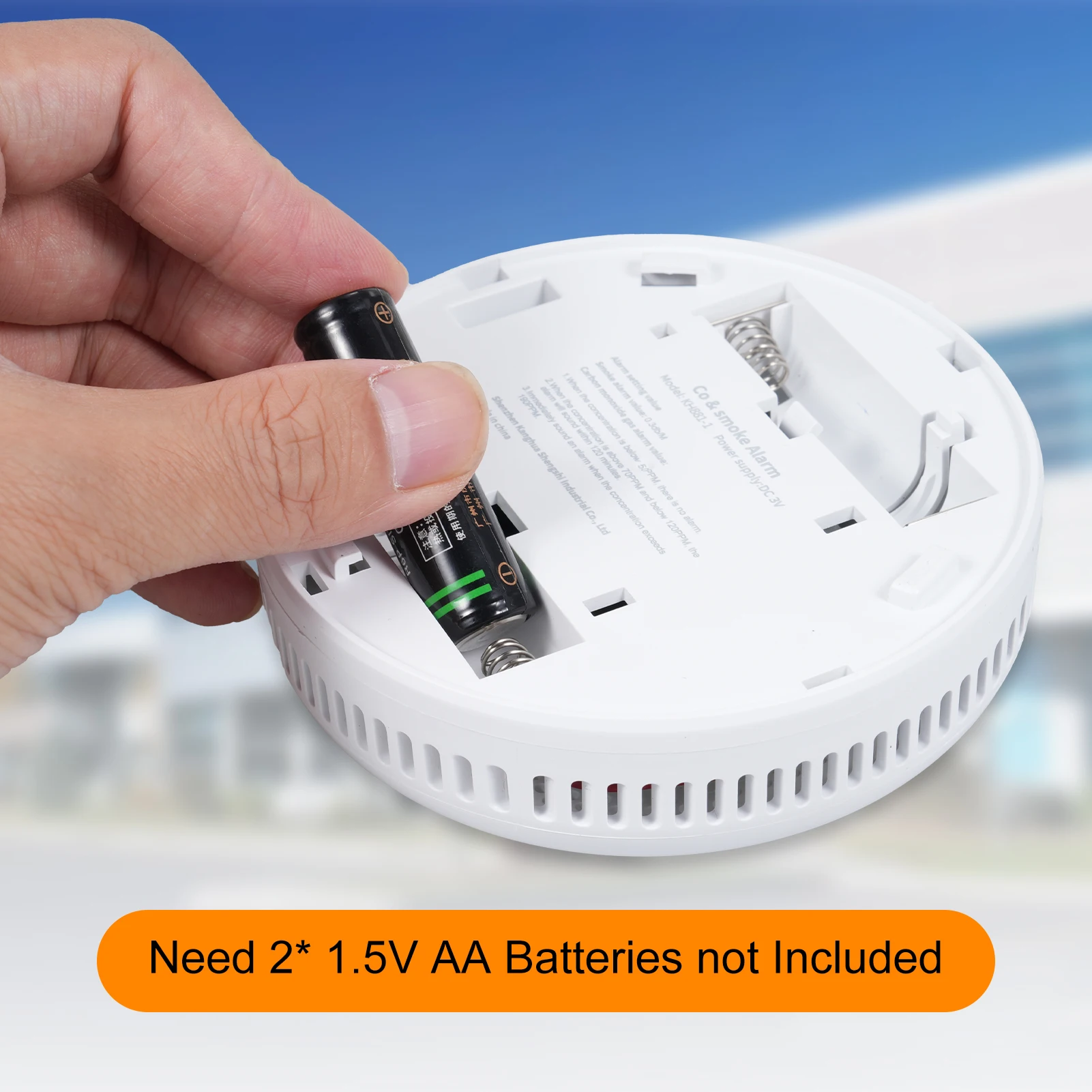 2 in 1 Carbon Monoxide Detectors, Natural Gas Detector & Smoke Detector with Dual Alarm  Propane CO Detector in (Temp & Humidity