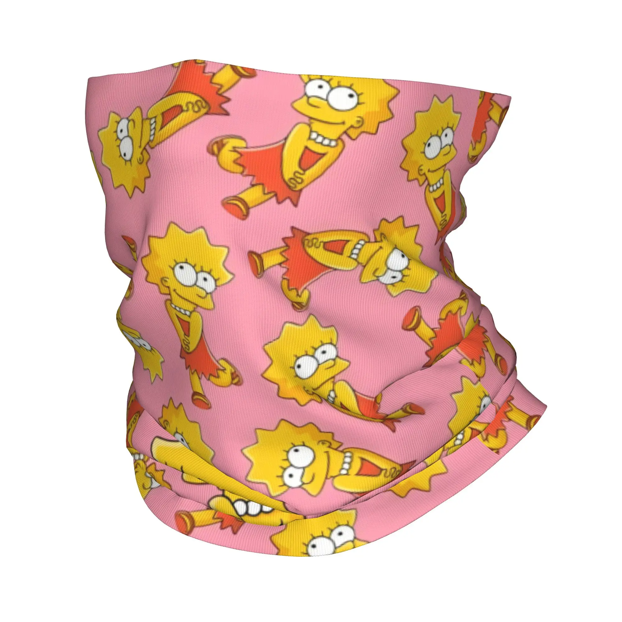 Custom The S-Simpsones-Anime Bandana Neck Gaiter Windproof Face Scarf Cover Women Men Kawaii Lisa  Headwear Tube Balaclava