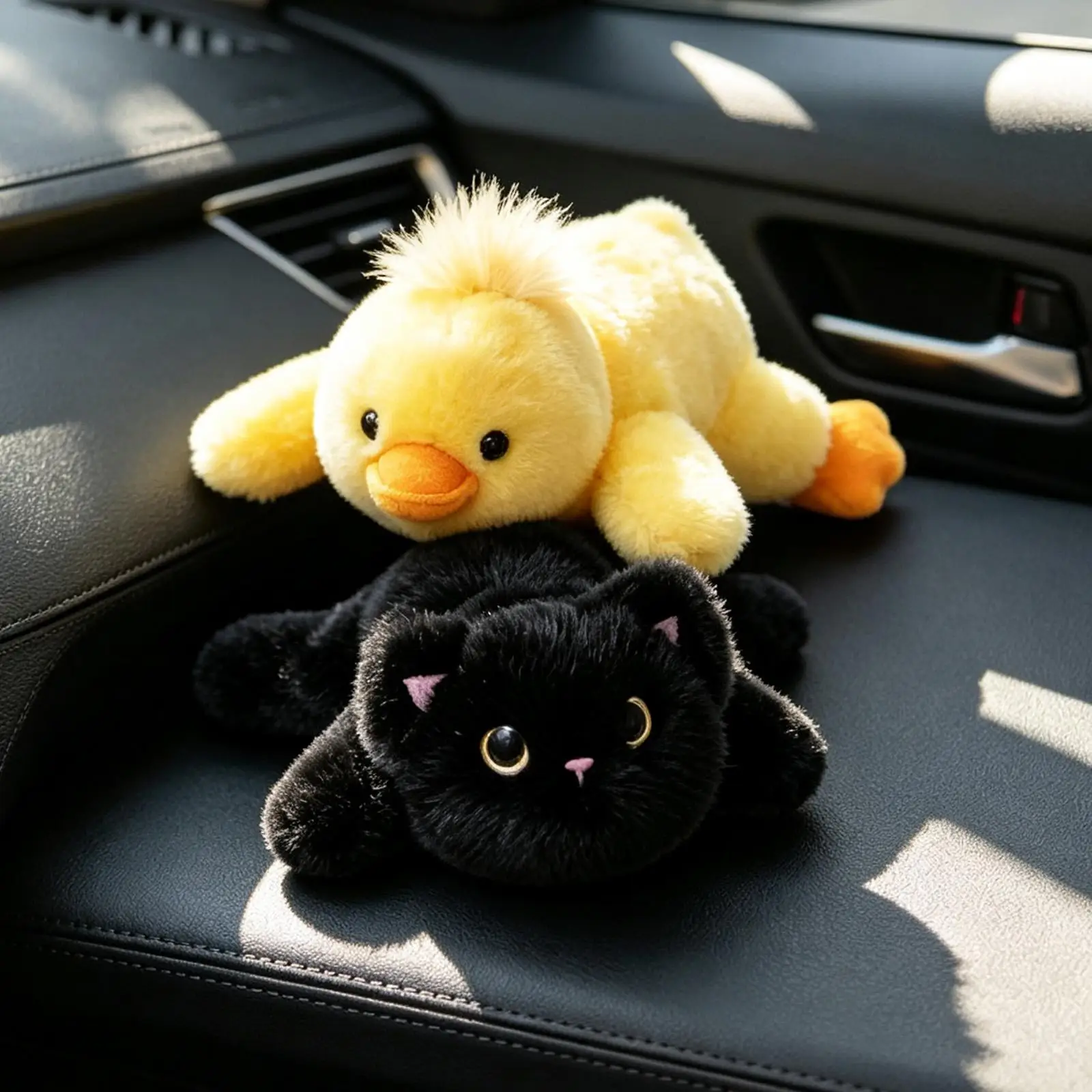Magnetic Plush Car Stuffed Cute Center Console Refrigerator Ornament Refrigerator Magnets for Dashboard Locker Auto Office