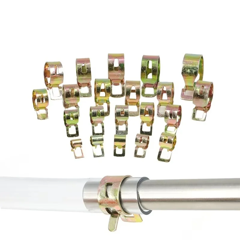 50 Pcs/Mixed Fastener 5mm 6mm 7mm 8mm 9mm Spring Band Clips Tool Fuel Water Line Hose Pipe Air Tube Clamps 65MN Steel Galvanized