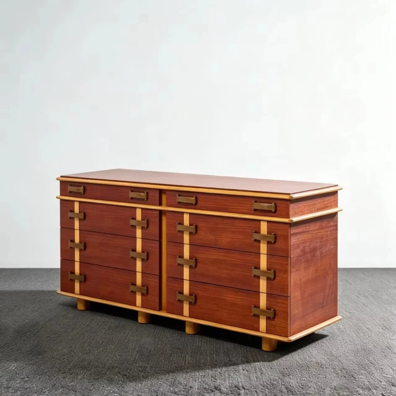 Retro style solid wood bedroom locker bedside locker living room antique dining side cabinetTJ