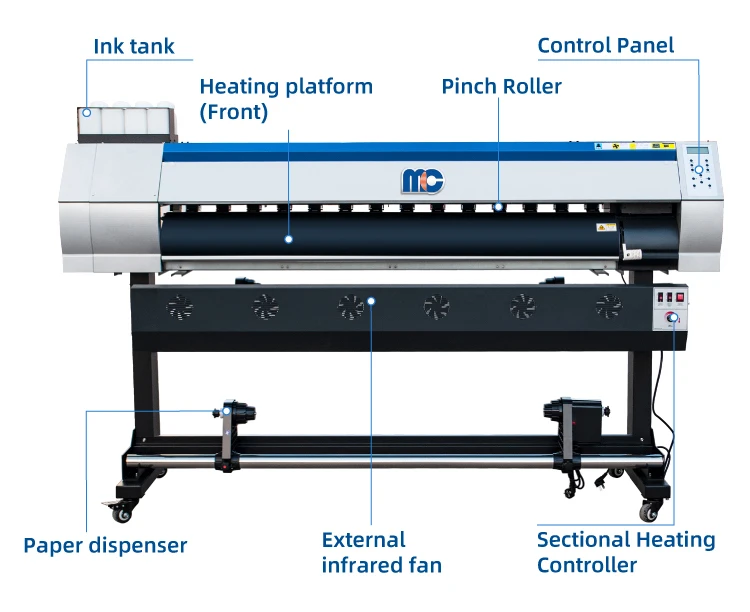 Macro Color Factory Price New 1.8m Eco Solvent Inkjet Printer Plotter Machine for Large Format Roll to Roll 600dpi Resolution