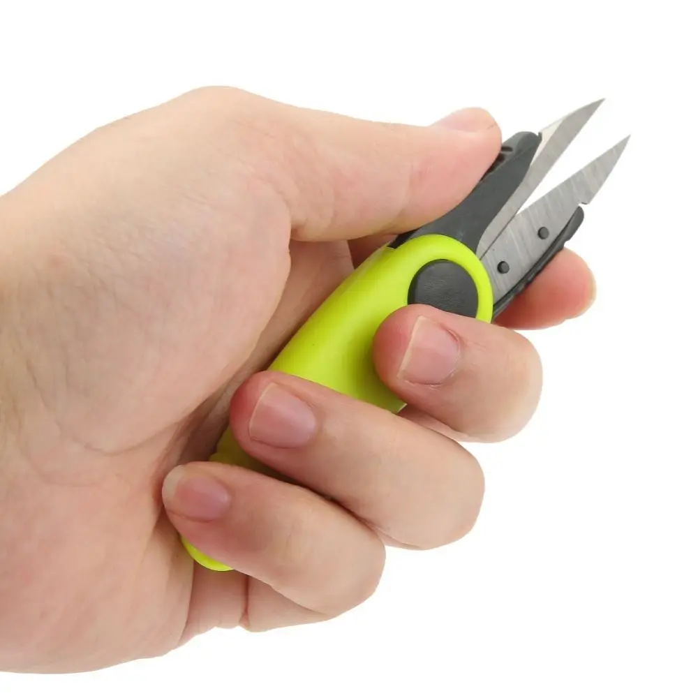 

ABS Mini Badminton Line Scissors Folding Fluorescent Yellow Shrimp Shaped Scissors Orange Carbon Steel Line Cutter