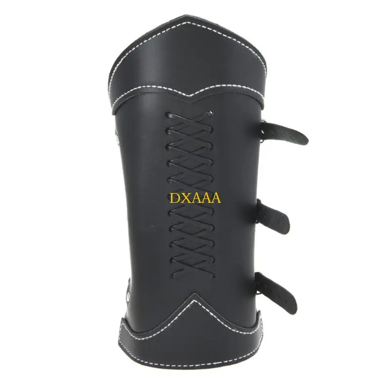 

DXAA Gothic Rock Arm Sleeve Adjustable Leather Wristband With Metal Embellishments For Concerts And Streetwear