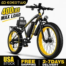 EOEOTWO E01 Heavy Duty Ebike, 400 LBS Capacity, 65Nm High Torque, Front Suspension, Rear Rack, 5 Riding Modes, Phone Holder with Charging