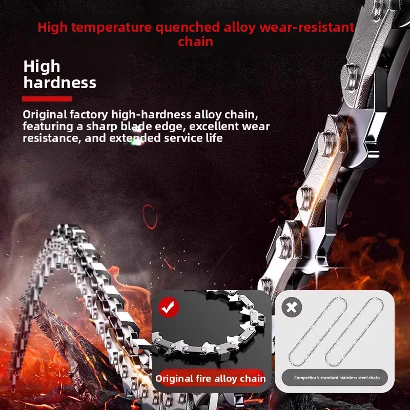 220V plug-in electric chainsaw, small household handheld logging saw, woodworking saw for cutting trees.