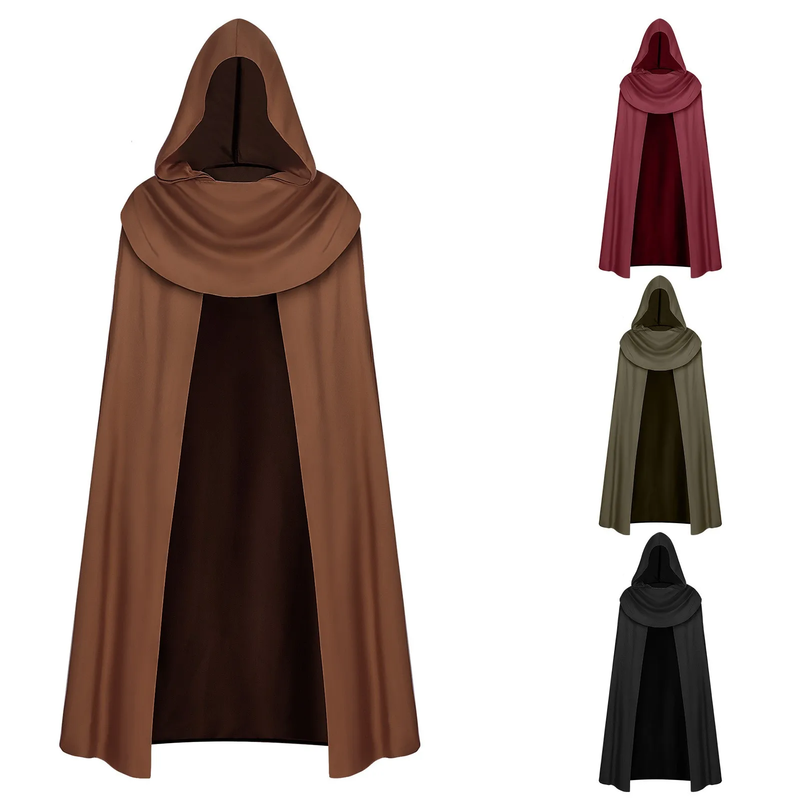 

Adult Long Hooded Cloak Halloween Party Role Play Knight Costume Polyester Fiber 20-50 Years Old Pure E-commerce Sale