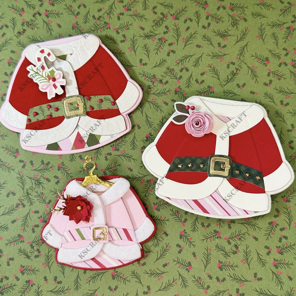 KSCRAFT Santa Suit Bag Toppers Cutting Dies Stencils for DIY Scrapbooking Decorative Embossing DIY Paper Cards