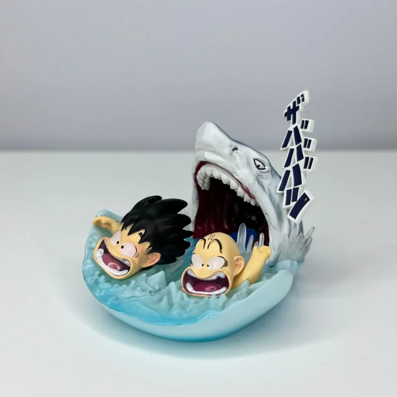 New 6cm Dragon Ball Goku Krillin's training Shark attack Goku Krillin's water escape Eggman Obito animation For Children's gifts