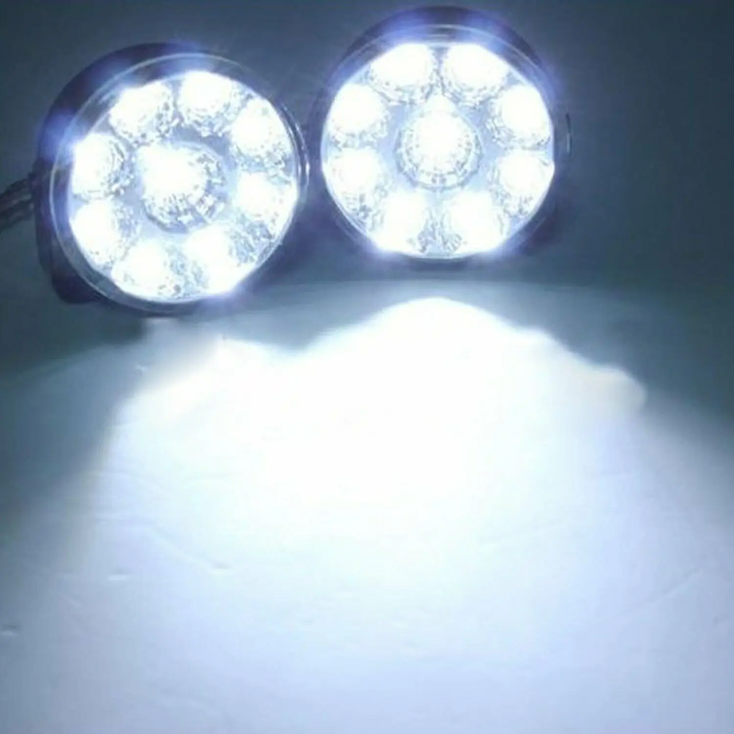 Enhance Driving Safety, Fashionable Style, 2 Pieces White 9 LED Car Daytime Running Light, Waterproof and Long Lifespan