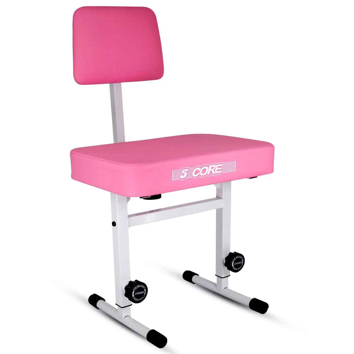 

Piano Bench 3" Padded Cushioned Stool w Backrest Heavy Duty Musician Chair Height Adjustable - PNB B-REST PNK