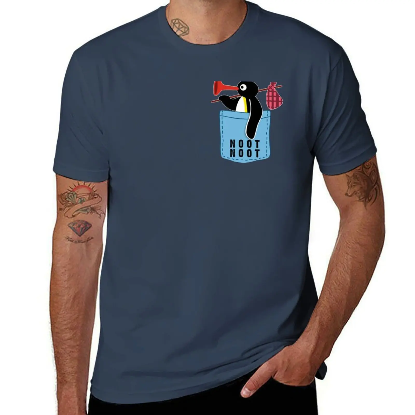 Angry Pingu Noot Noot Pocket Official Merch T-Shirt graphic t shirts for man man t shirt summer T-Shirt