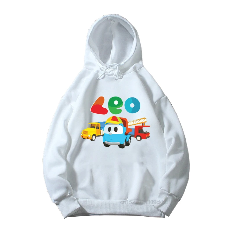 Kawaii Kids Hoodie Funny Leo The Truck Tv Show Cartoon Print Boy Clothes Cute Girls Tops Fashion Children Clothing Coat