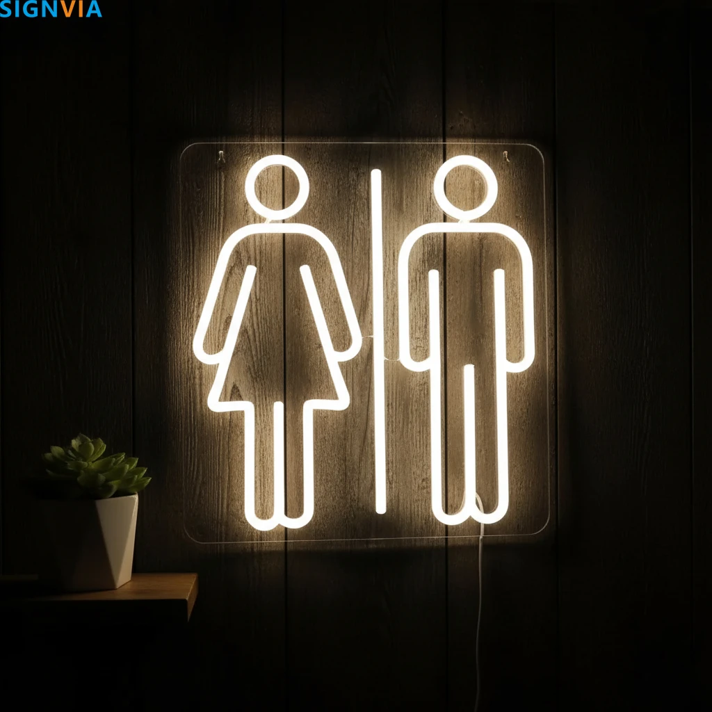 Toilet LED Neon Sign – USB Dimmable, Wall Mounted with Clear Visibility, Suitable for Shopping Malls, Shops & Public Toilets