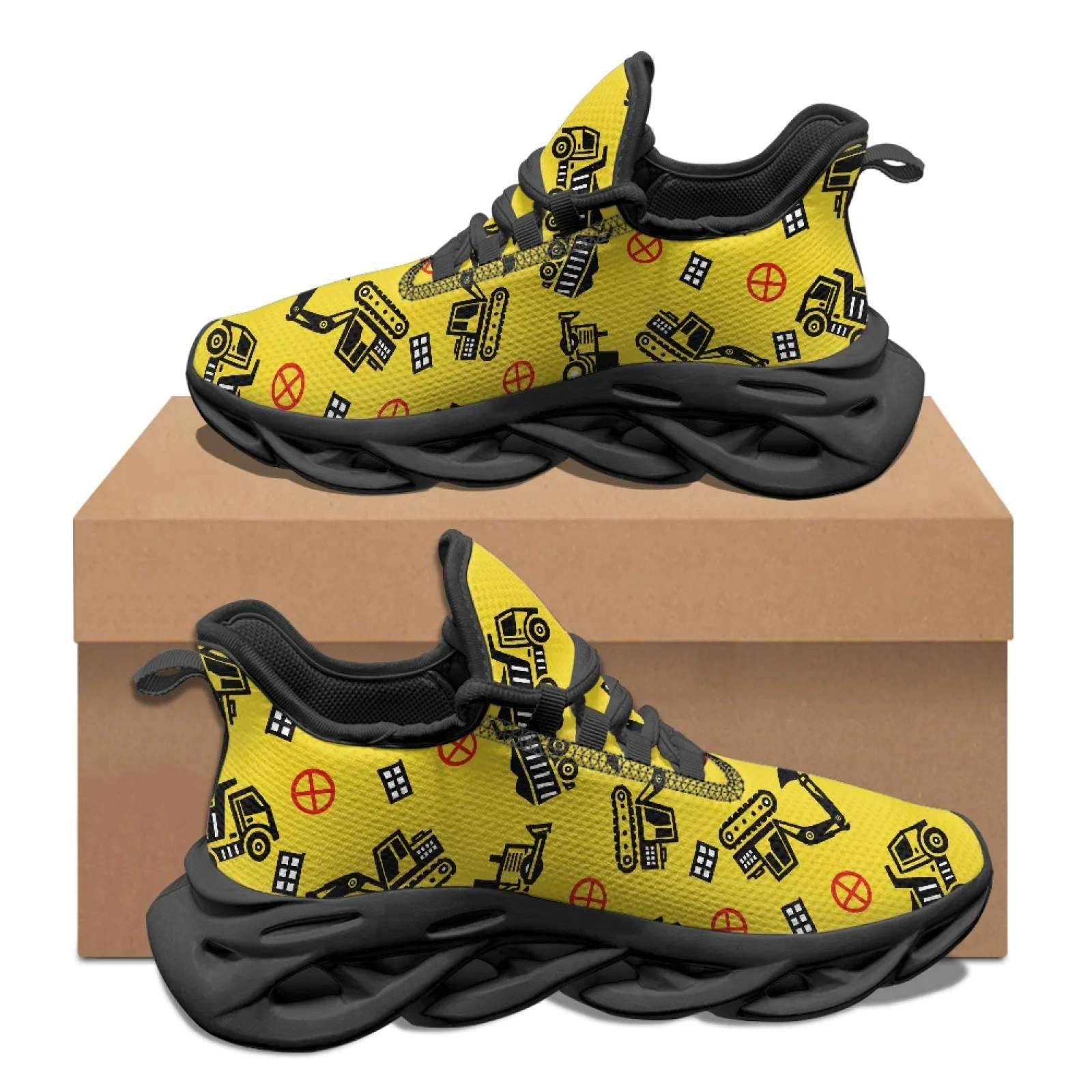 PENSTROLL Construction Vehicle Athletic Footwear Mesh & EVA Men's Running Shoes Lightweight Athletic Shoes for Teens