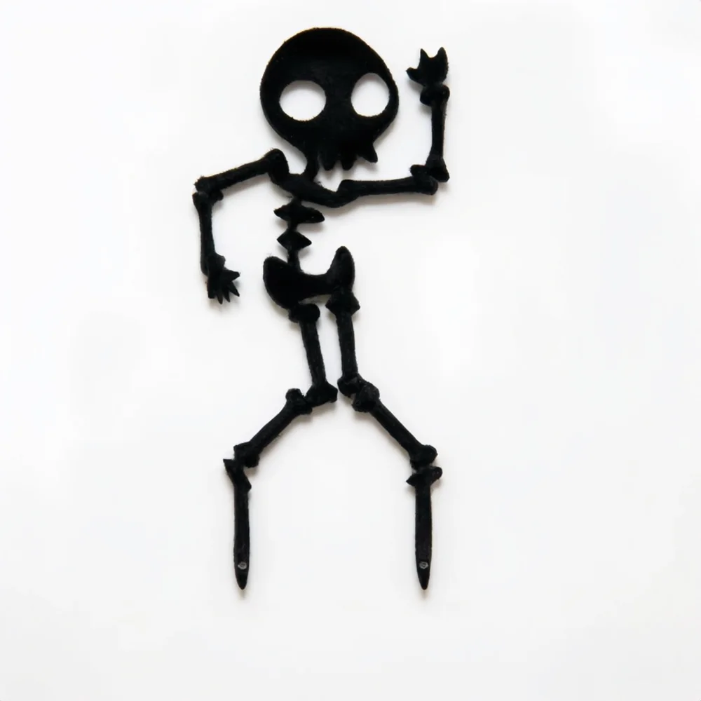 Halloween Metal Skeleton Stake Dancing Skull Silhouette Garden Ornament Outdoor Yard Patio Lawn Decoration Festive Home Decor
