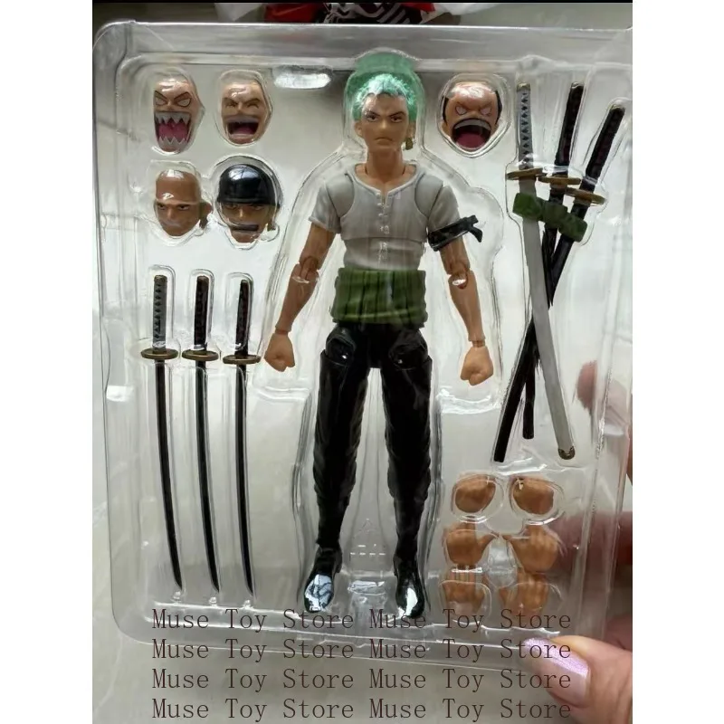 بانداي الأصلي S.H.Figuarts قطعة واحدة رورونوا زورو رومانس فجر اسم لوفي أنيمي عمل نموذج لجسم لعبة هدية في الأوراق المالية #5
