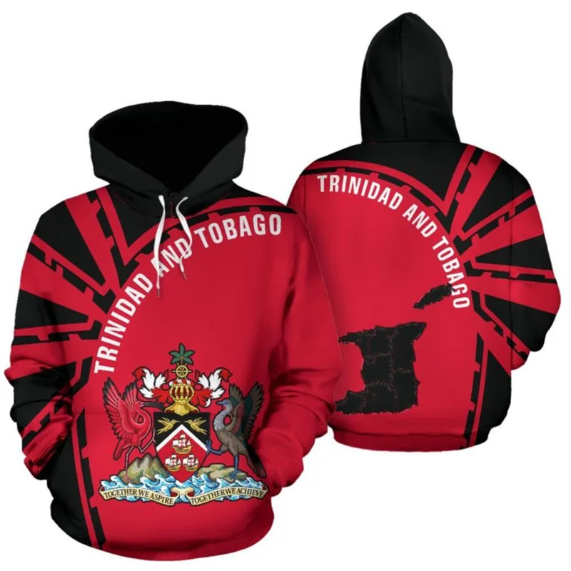 

New Winter 3D The Flag Of Trinidad And Tobago Emblem Printing Hoodies For Men Kid Fashion Cool Streetwear Pullovers Harajuku Top