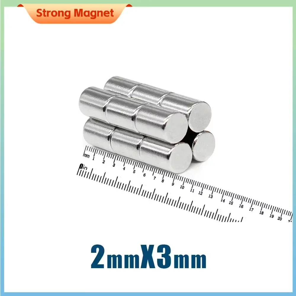 100/200/500/1000Pcs 2x3mm Super Strong Round Disc Blocks Rare Earth Neodymium Magnets Fridge Crafts For Acoustic