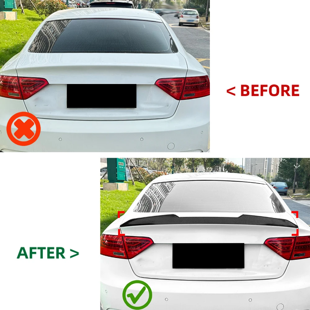 Glossy Black Rear Top Tail Wing Spoiler Car Body Kit Modification For Audi A5 8T Sportback 2007-2016 Four Door PSM  ﻿