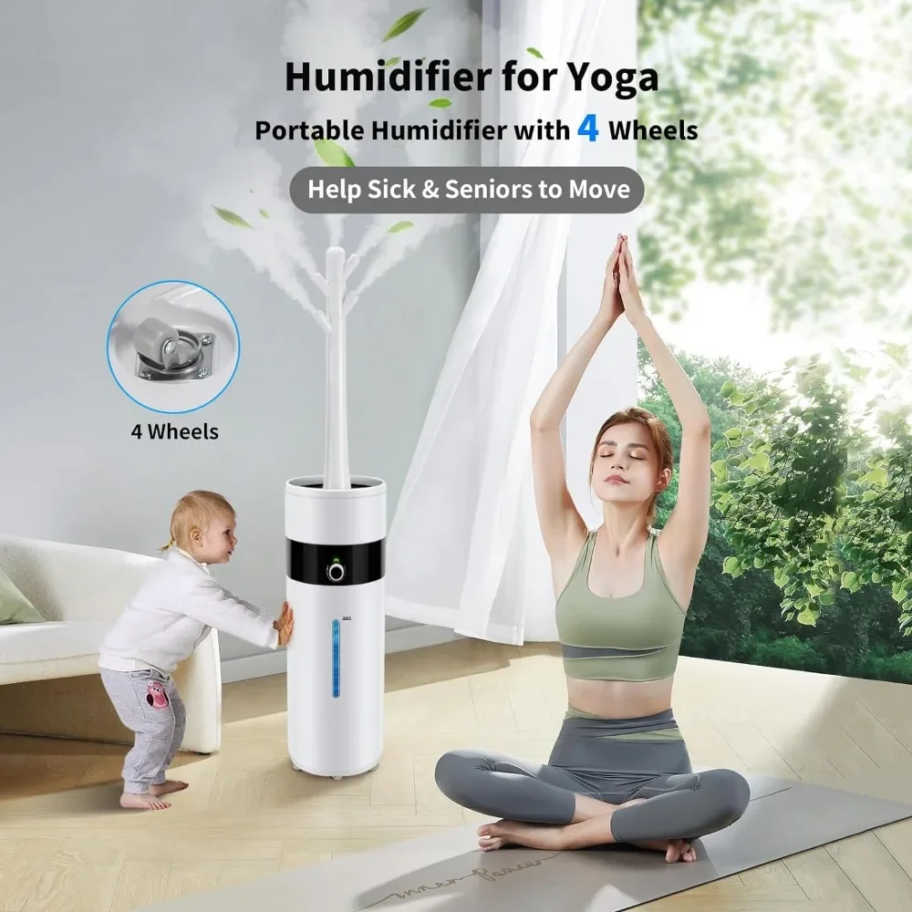 Umidificadores Ultrasônicos de Torre com Bico 360 °, Umidificadores Topfill, Plant Yoga, Casa, Escritório, Quarto, Estufa, Armazém, Legal, 18L, 4.76Gal