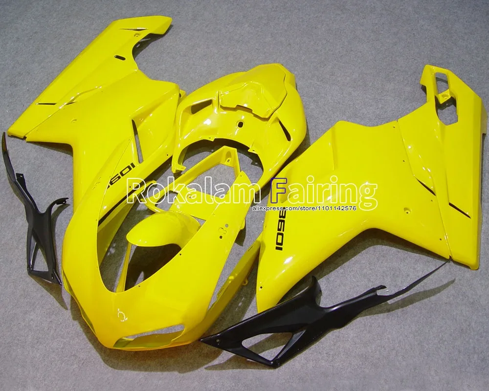 Body Kit Cowling For Ducati 848 1098 2007 08 09 10 2011 Year 1098S 1198 Motorbike Yellow Fairing (Injection molding)