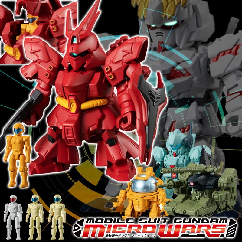 Bandai Genuine Mobile Suit Gundam CANDY TOY SAZABI Jegan RGM-79 Micro Wars Mini Soldier Action Figure Model Ornaments Toys