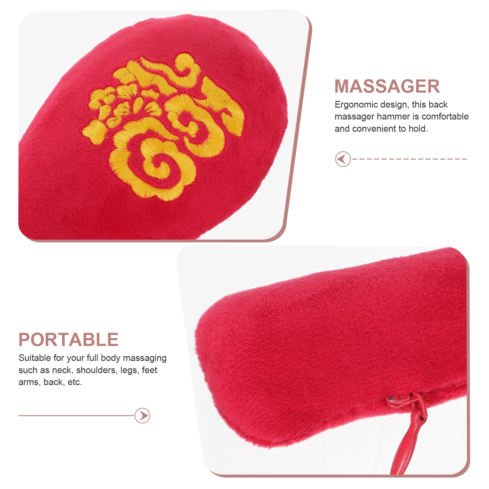 

Double Sided Back Massager Hammer Portable Massage Stick For Neck Shoulder Muscle Therapy Durable Manual Massage Tool Body