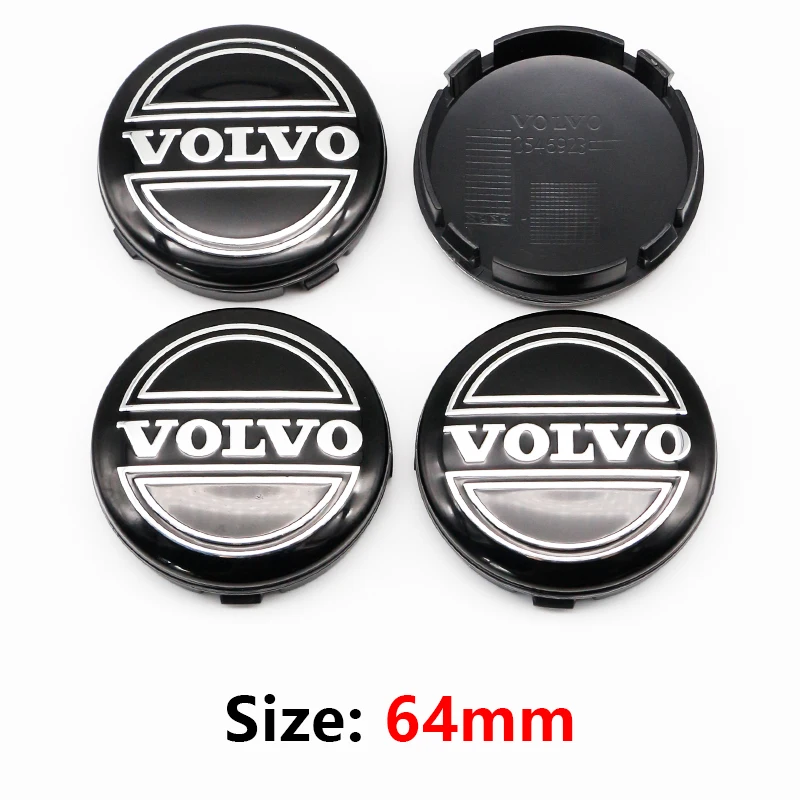 4pcs 64MM Original Car Wheel Center Cap Hub Cover Badge For Volvo Rdesign T6 AWD C30 C70 S40 S60 S70 S80 S90 V40 V50 V60 V70 V90