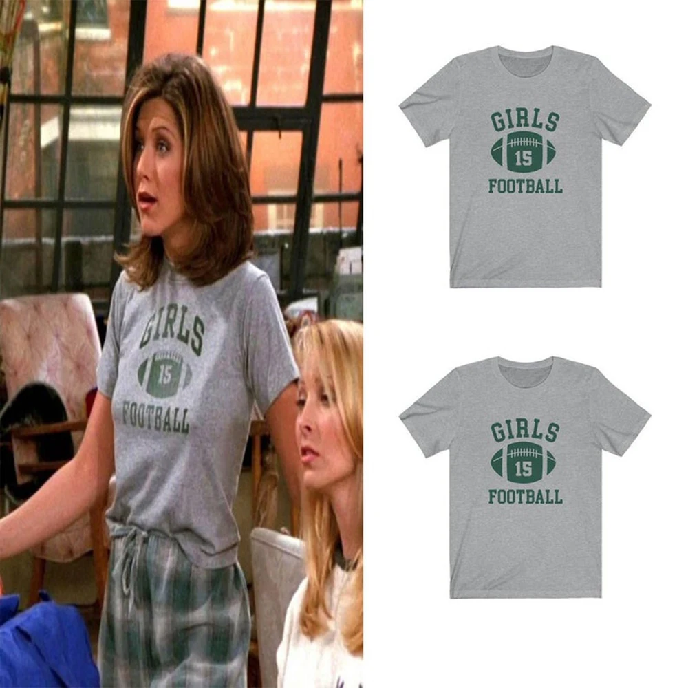 

Rachel Green Girls Football T Shirt Friends Tv Show Shirt Girl Power Clothes Women Streetwear Top Short Sleeve Graphic T Shirts