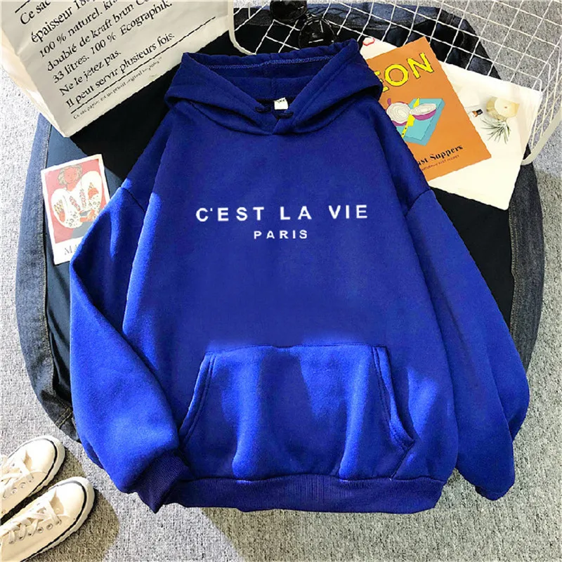 2026 Herbst Winter Damen Fleece-Hoodies Dicke Warme Damen-Langarm-Kapuzenpullover Lässiger Bedruckter Locker Sitzender Damen-Pullover – Detail 4