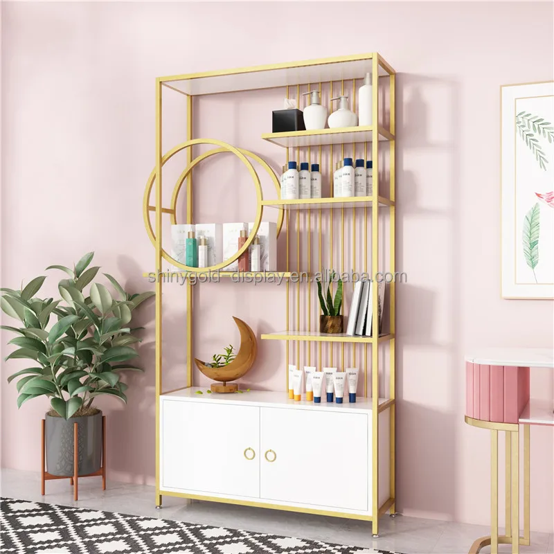custom.Luxury LED Cabinet Cosmetics Skin Care Product Display Shelf Perfume Shop Display Makeup Shop Salon Display