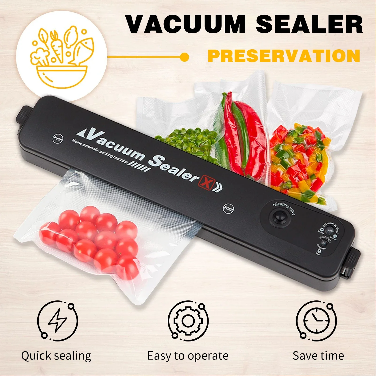 Vacuum Sealing Machine Automatic Packaging Machine Mini Food Preservation Machine Kitchen Portable Sealing Machine