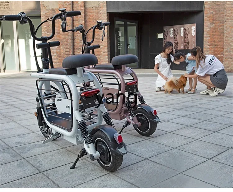 YJQ  parent-child with baby, small male and female mini with pet, dog walking, light transportation battery car