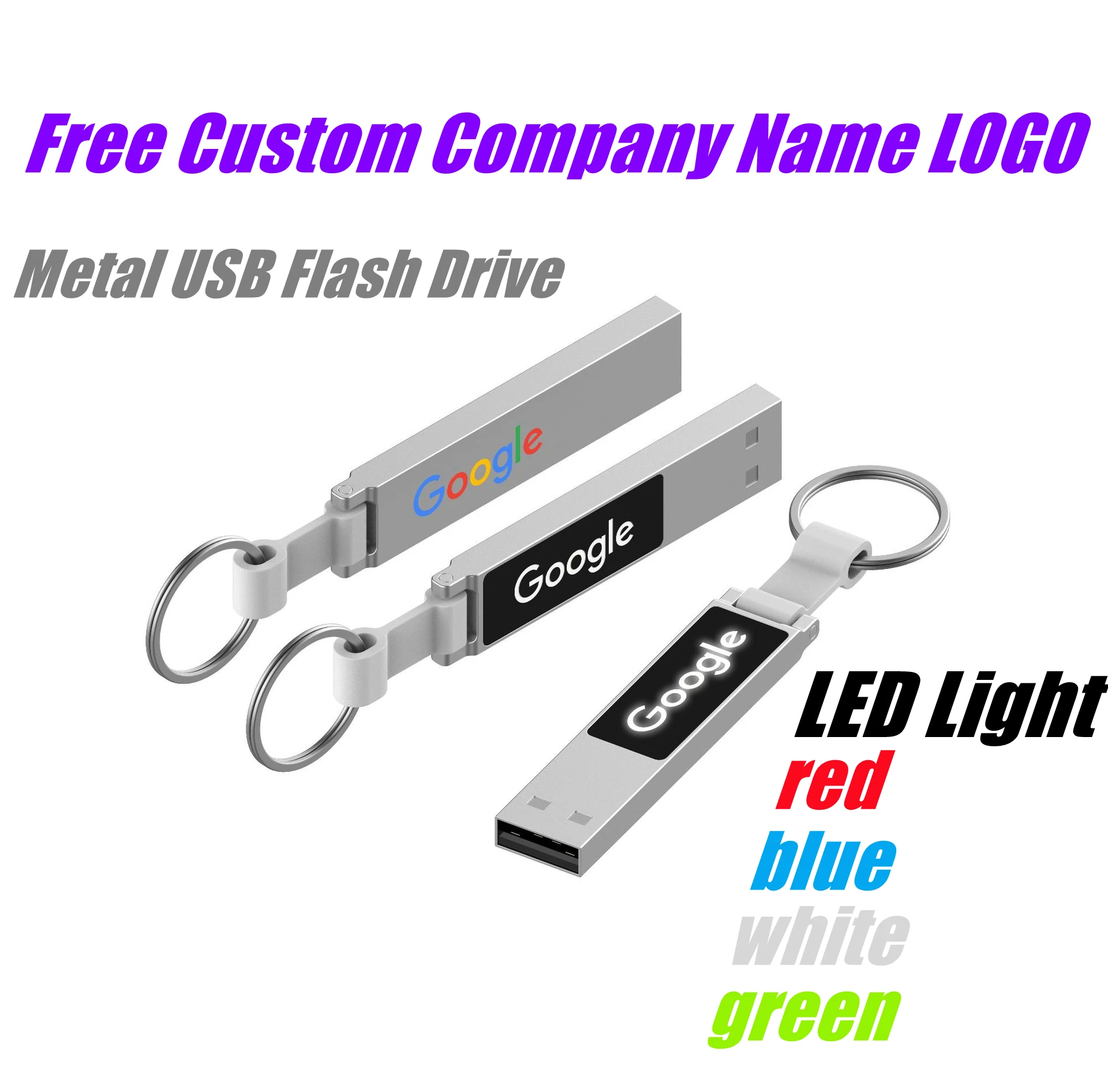 Free Custom Pioneer DJ LOGO Color LED light Metal Stick USB2.0 Pendrive 128GB 64GB 32GB