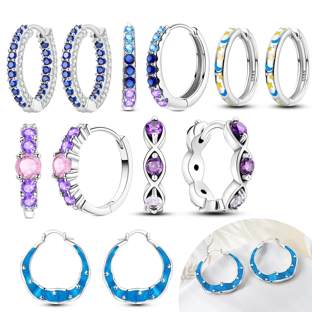 Moonlight and Starry Sky Earrings for Women Girls Trendy Fashion Jewelry High Quality Dainty Elegant Gift