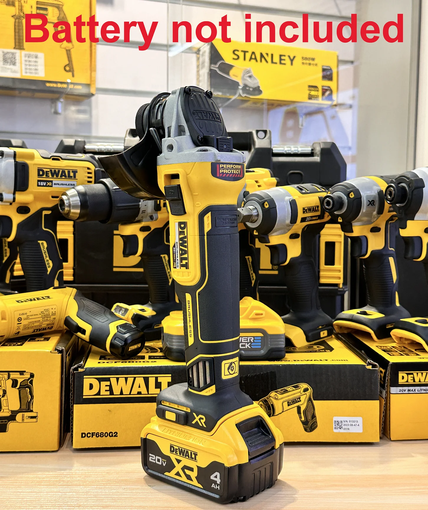 DEWALT meuleuse d'angle 20V sans brosse DCG405 125mm M14 polisseuse à percussion Machine de découpe sans fil bricolage travail du bois outil électrique DEWALT