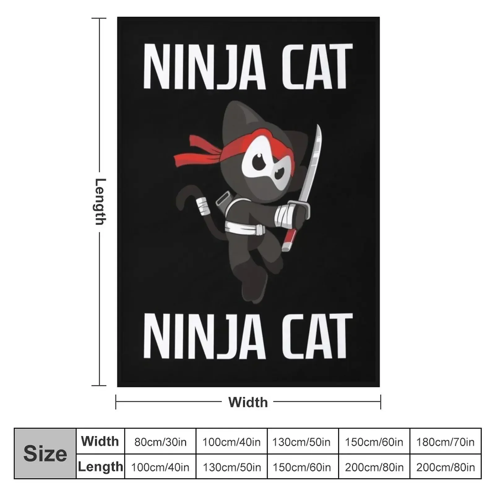 ninja cat Throw Blanket for sofa Luxury St Quilt Summer Blankets