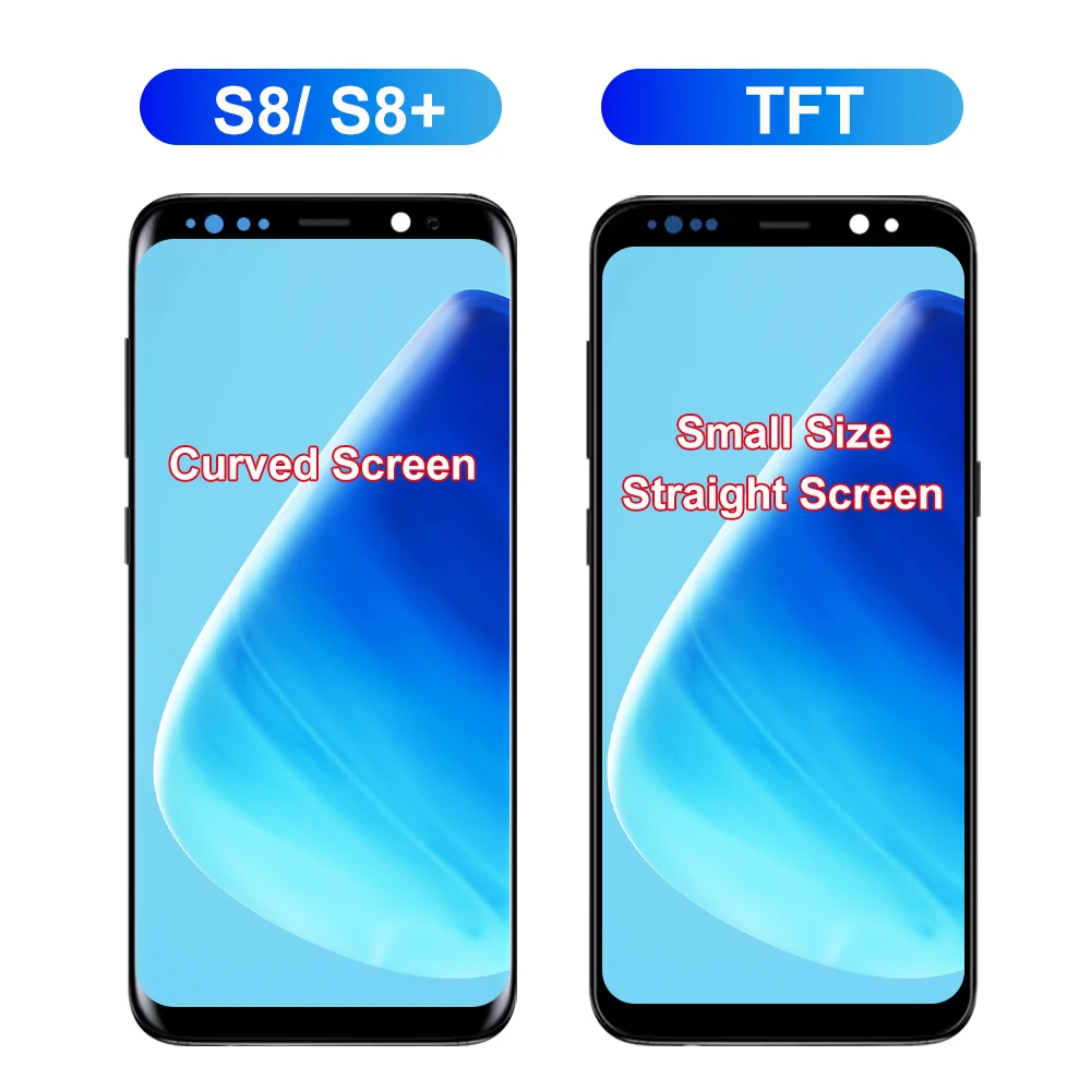 S8 Plus S8+ G955F TFT Screen Replacement for Samsung Galaxy S8 G950F Lcd Display Touch Screen Digitizer with Frame Assembly