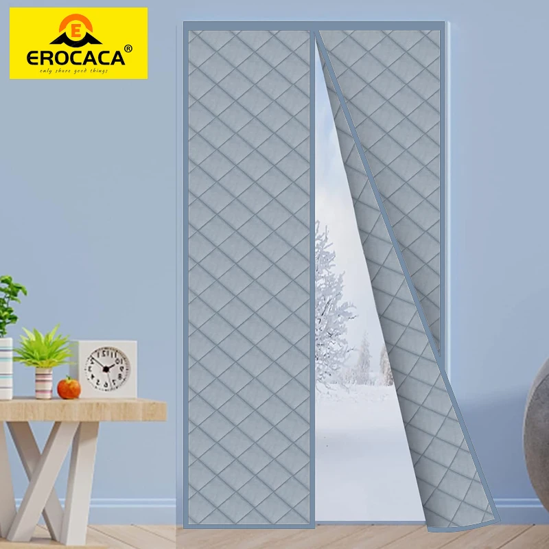 

EROCACA Gray Thicken Winter Warm Door Curtain Waterproof Insulation Warmth Windproof Partition Sound Insulation Door Curtains